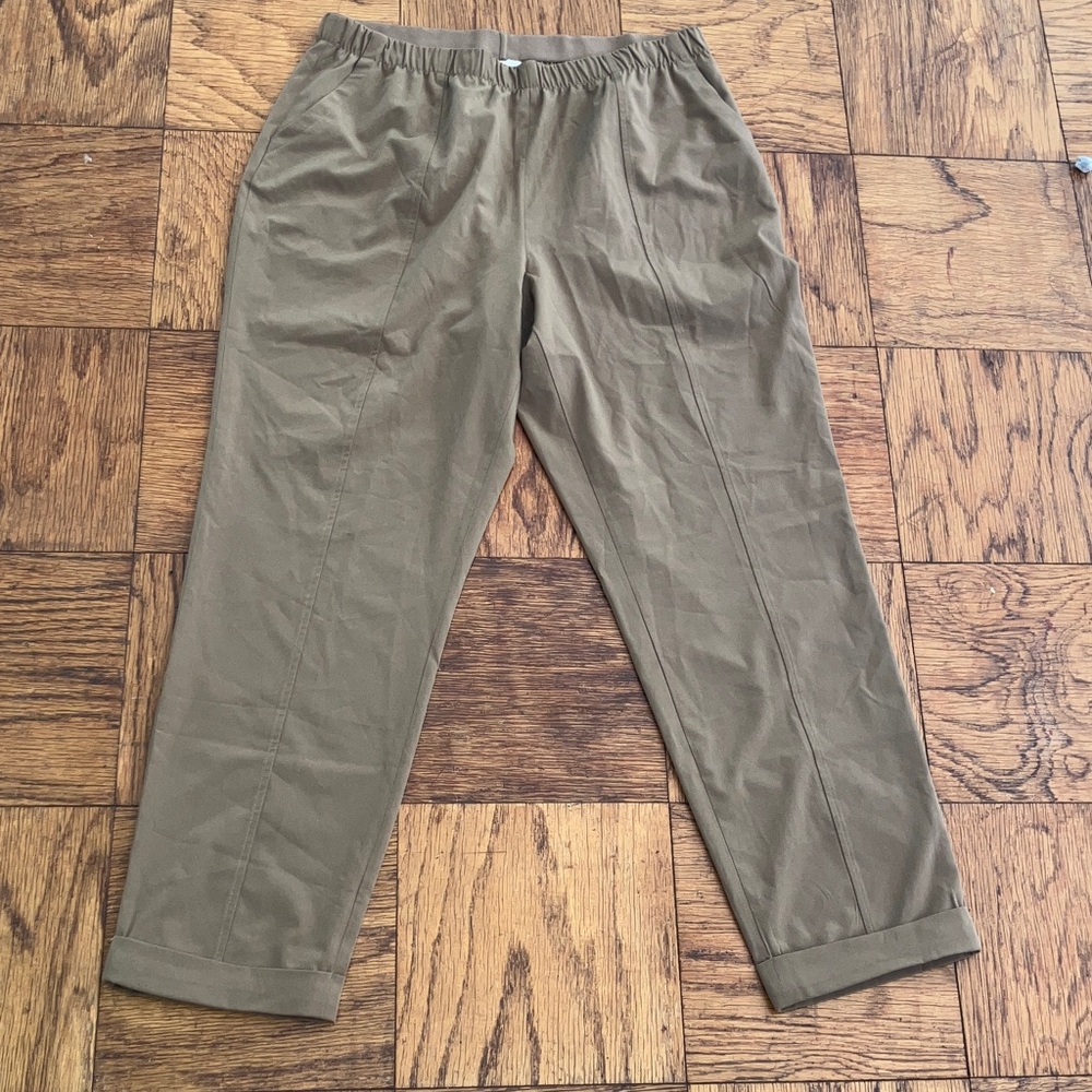 Varley Everly Tapered Woven Tan Joggers Pant Large - Picture 2 of 6